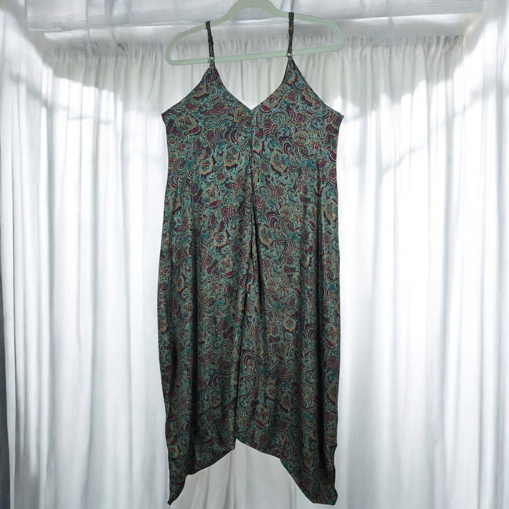 Karma Highway‎ Jumpsuit Woman One Size Paisley Print 100% Viscose Boho Festival - Picture 3 of 11
